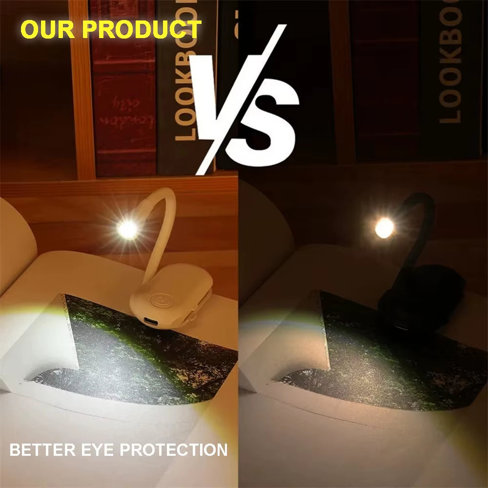 Portable LED Book Lights USB Rechargeable Eye Protection Night Light Mini 360°Clip-On for Reading Lamp Travel Bedroom Led